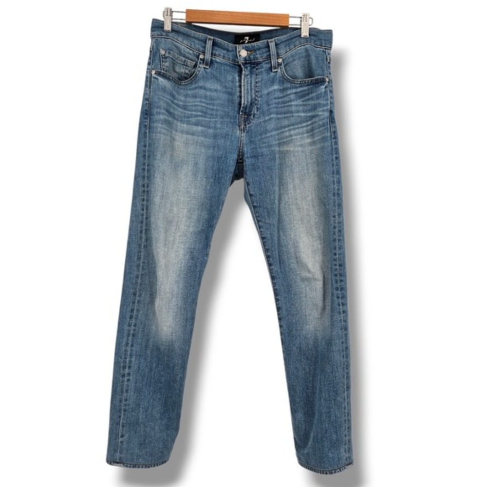 7 For All Mankind Luxe Performance Mens Slimmy Jeans Light Wash Blue Size‎ 31